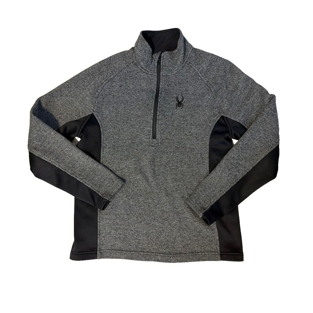 Spyder Mens Quarter Zip Pullover Size S Gray Long Sleeve Classic